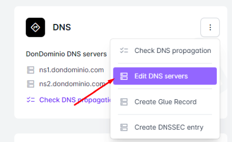 Domains section